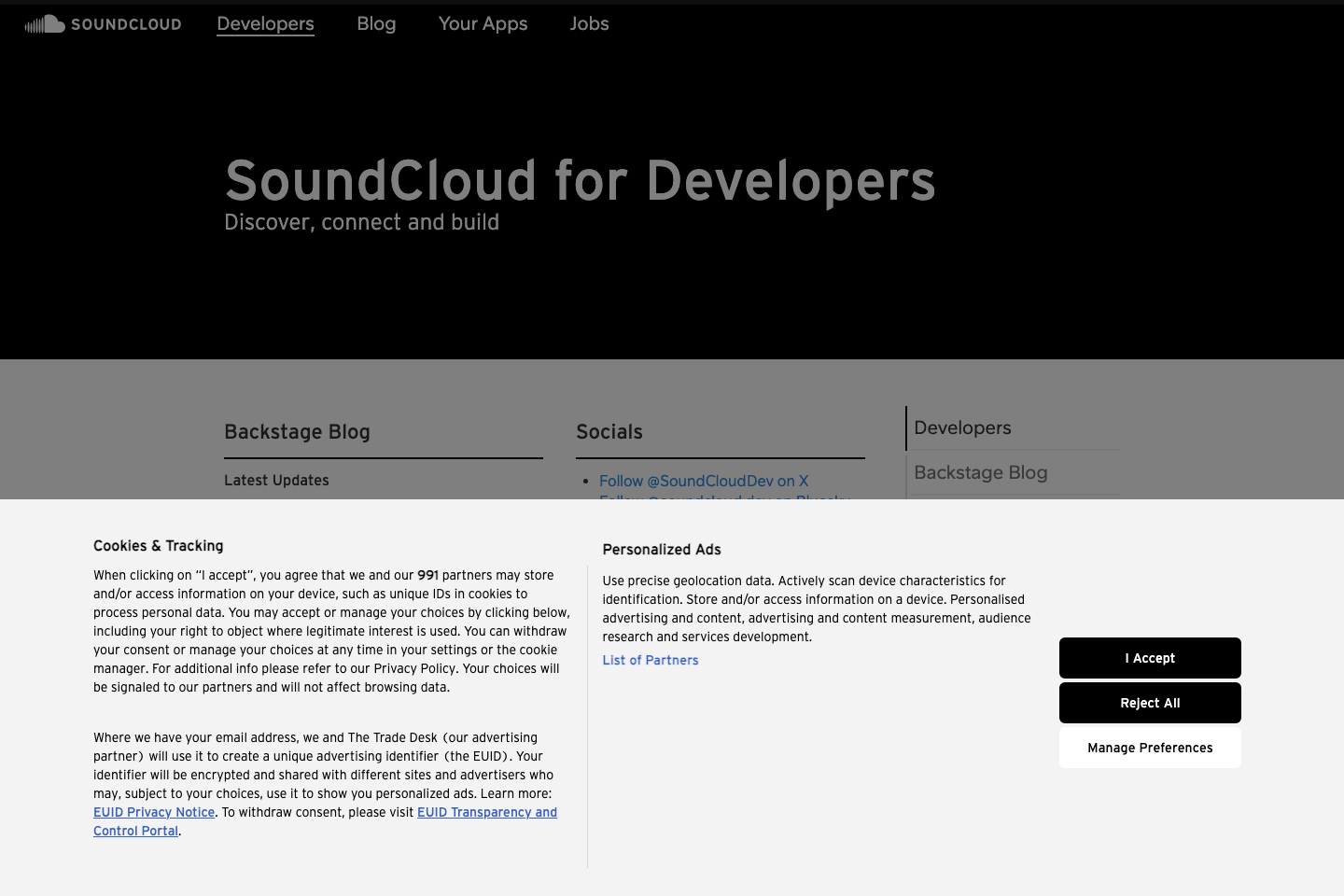 SoundCloud documentation page