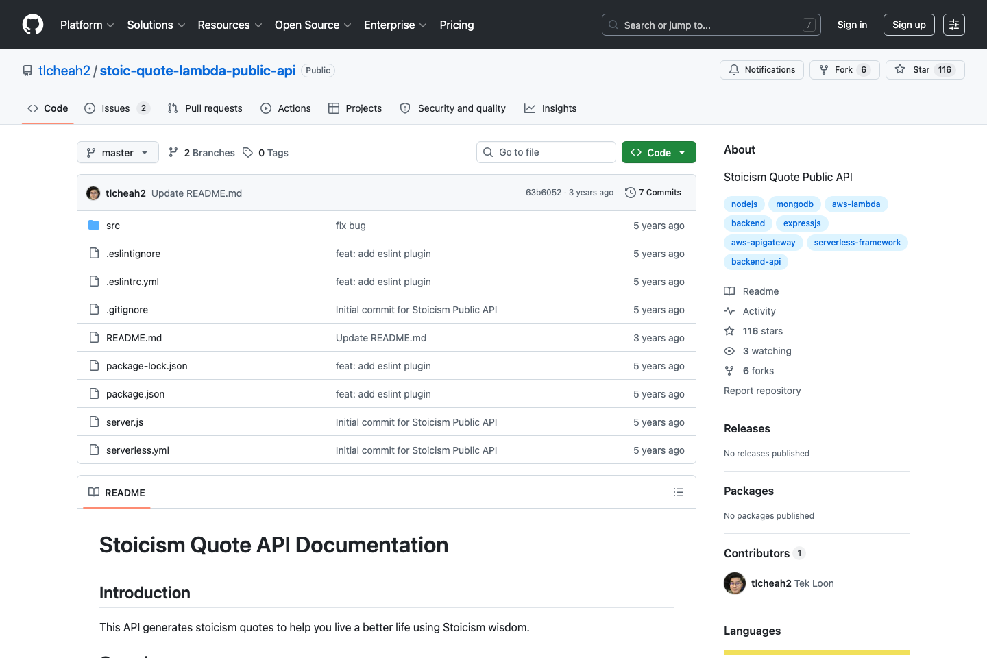 Stoicism Quote documentation page