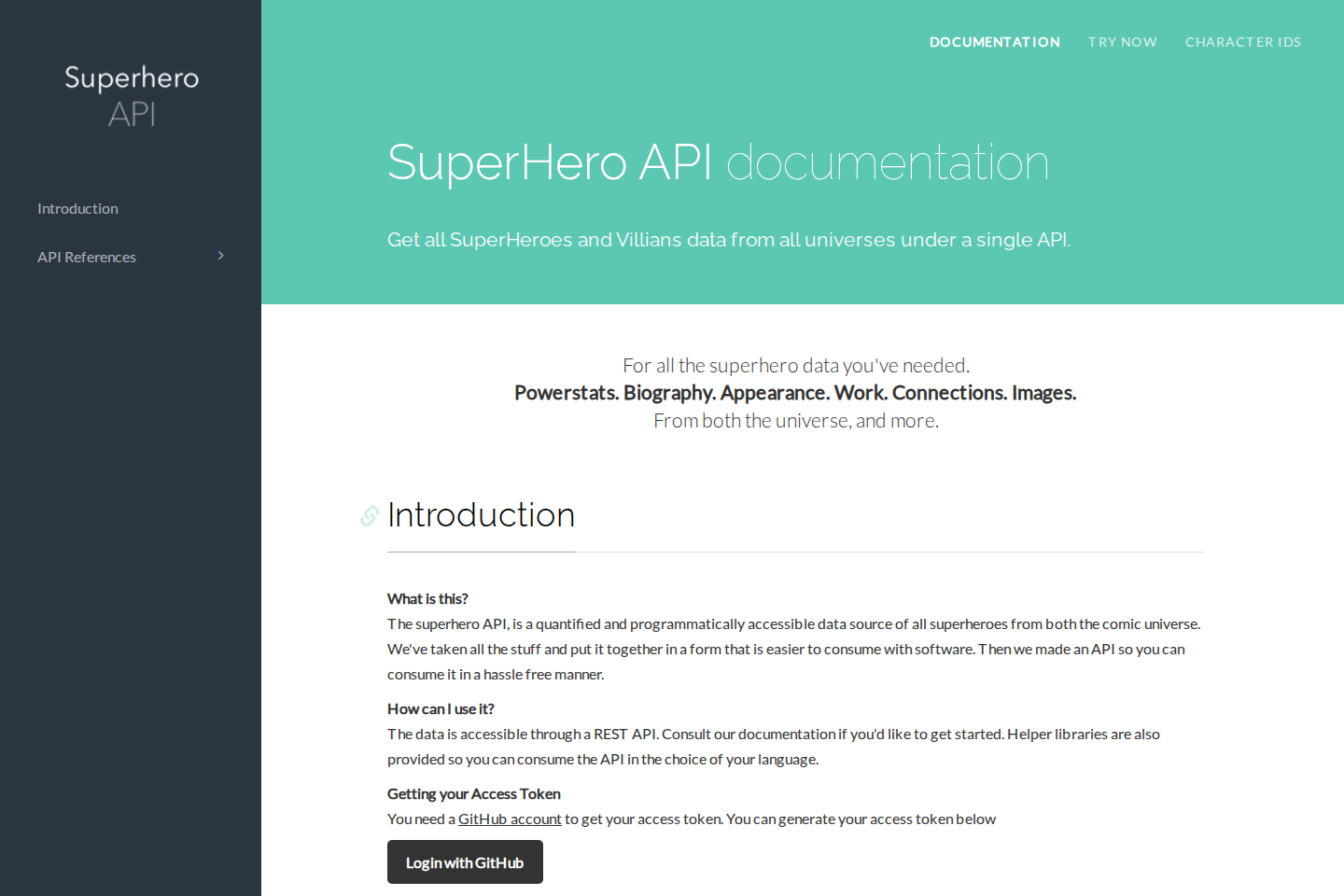 SuperHeroes documentation page