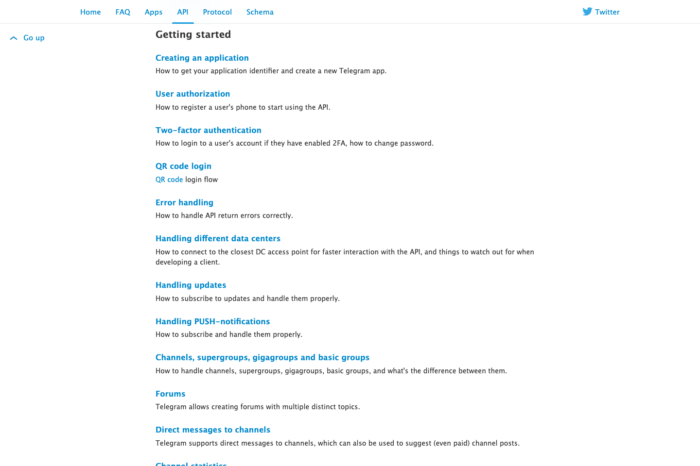 Telegram MTProto documentation page