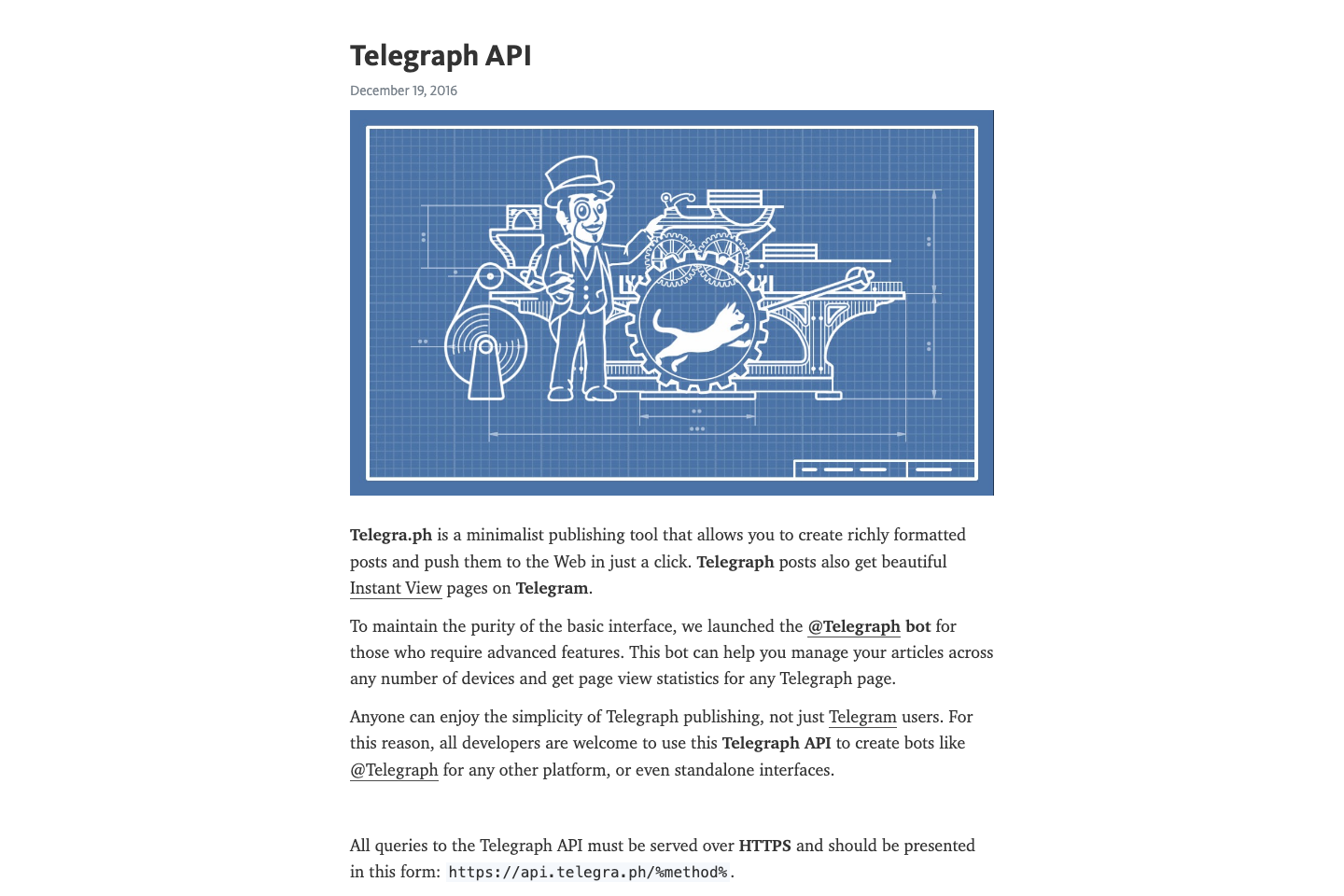 Telegraph documentation page