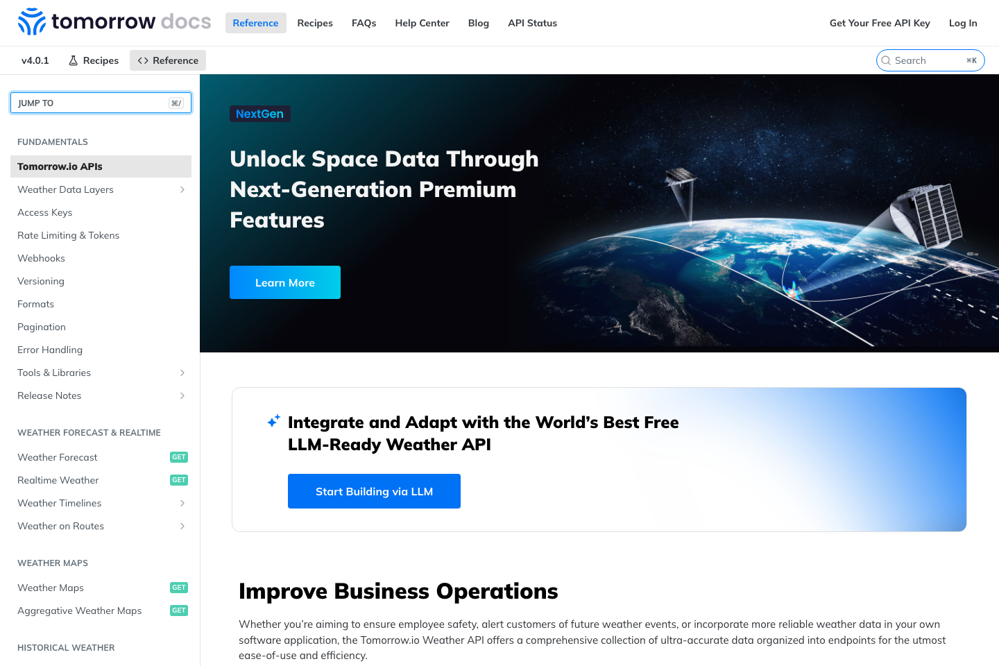 Tomorrow documentation page