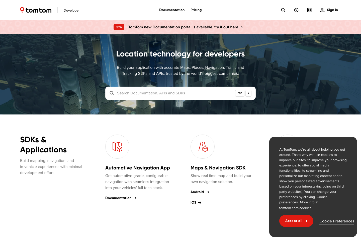 TomTom documentation page