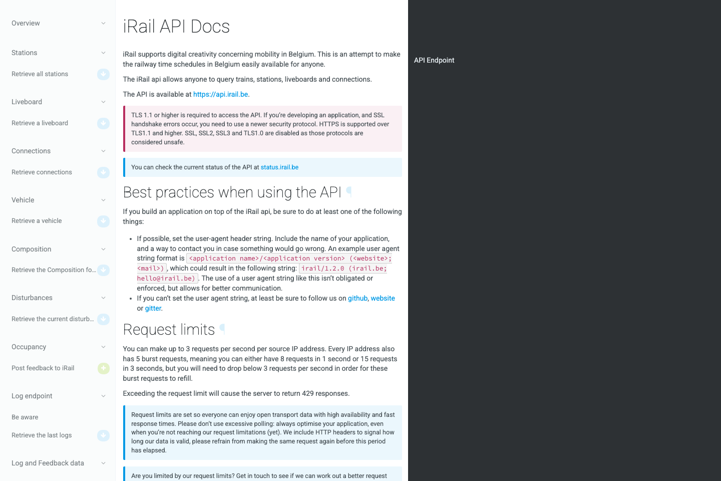 Transport for Belgium documentation page