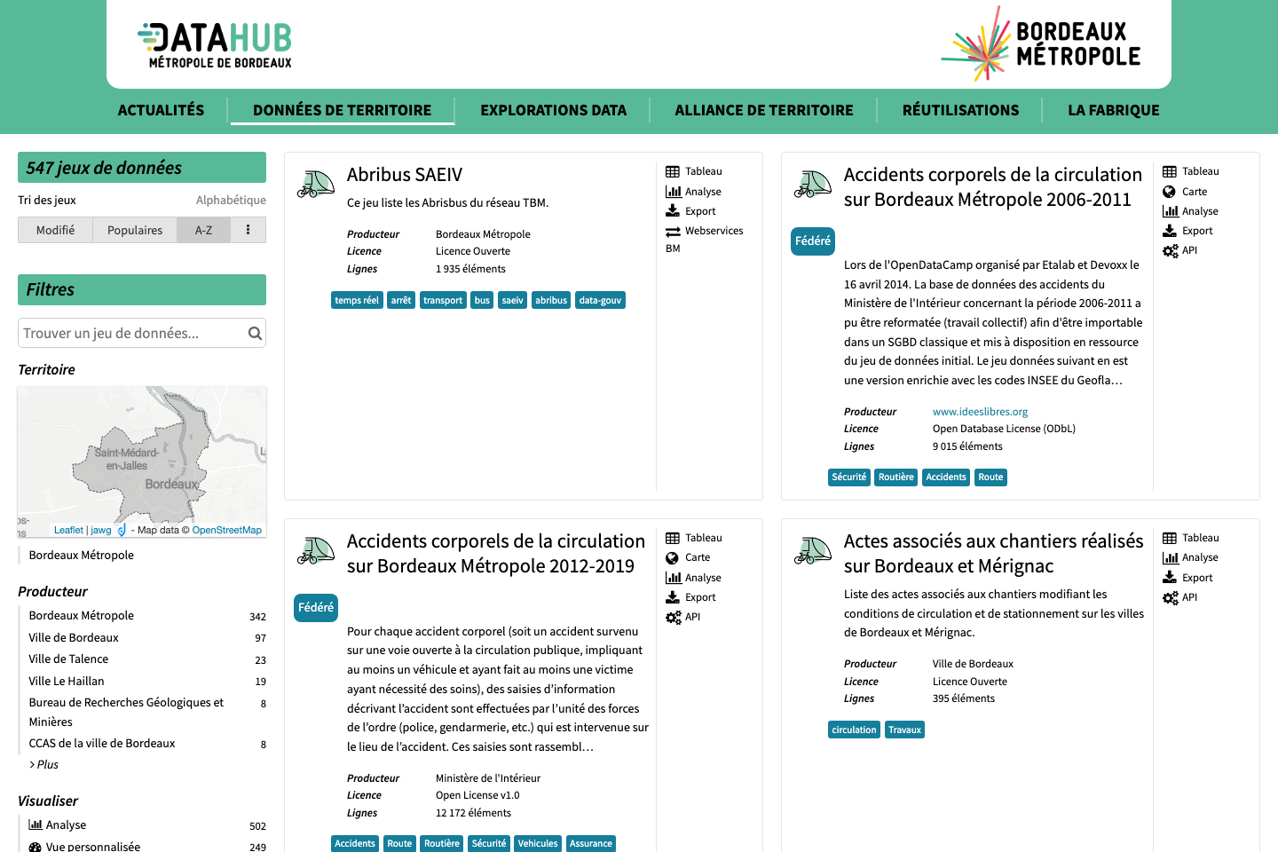 Transport for Bordeaux, France documentation page