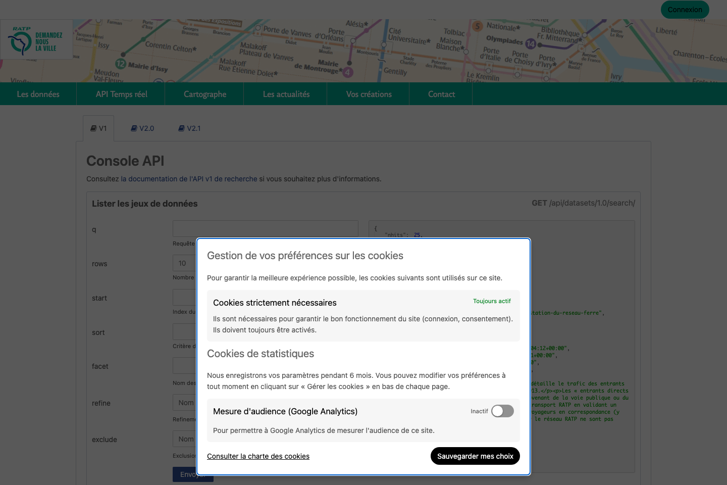 Transport for Paris, France documentation page