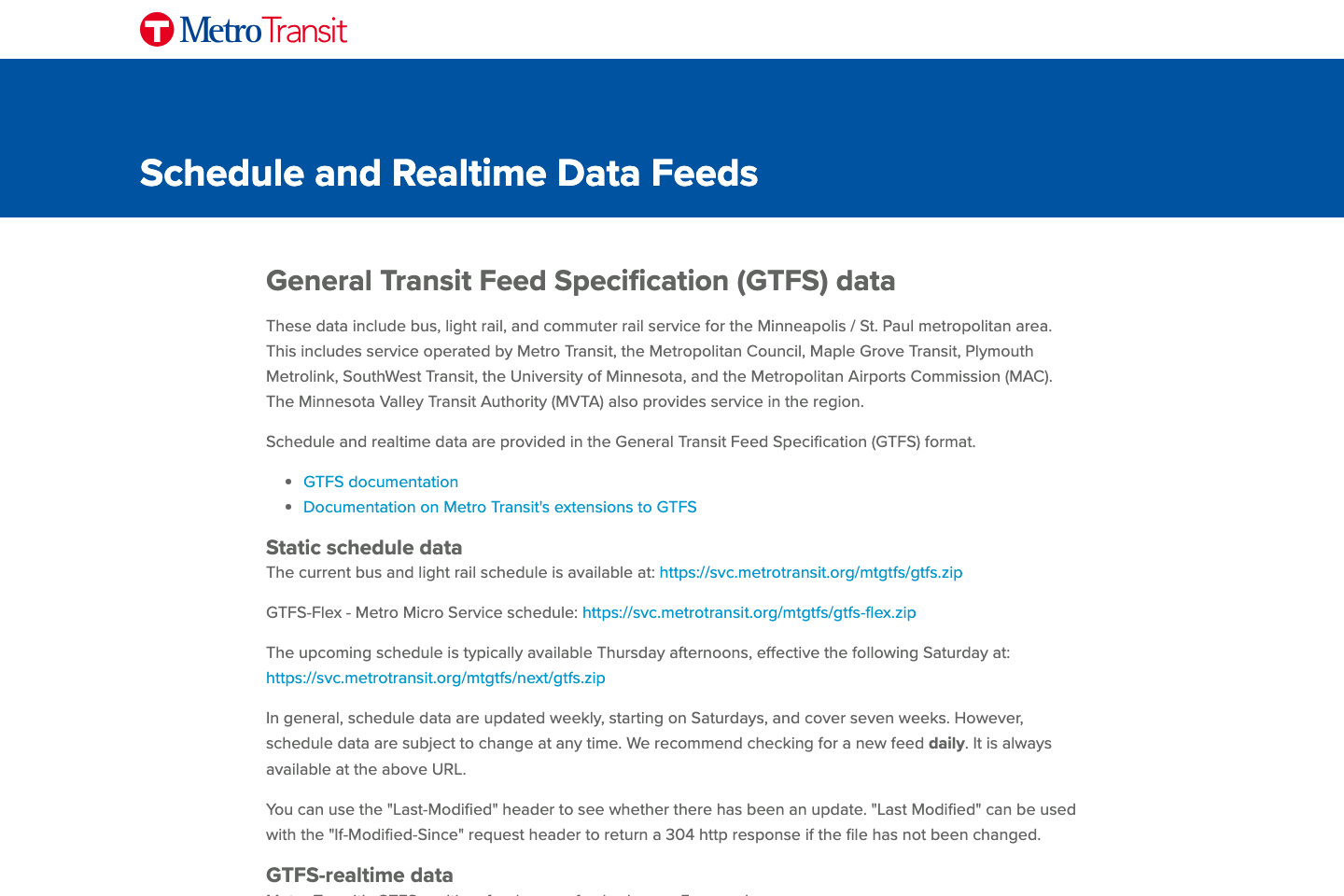 Transportation in Minneapolis, USA documentation page