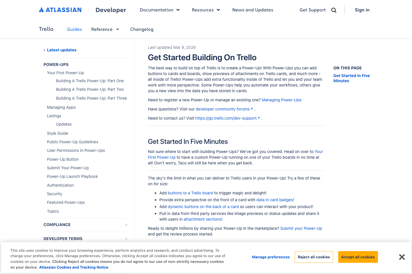 Trello documentation page