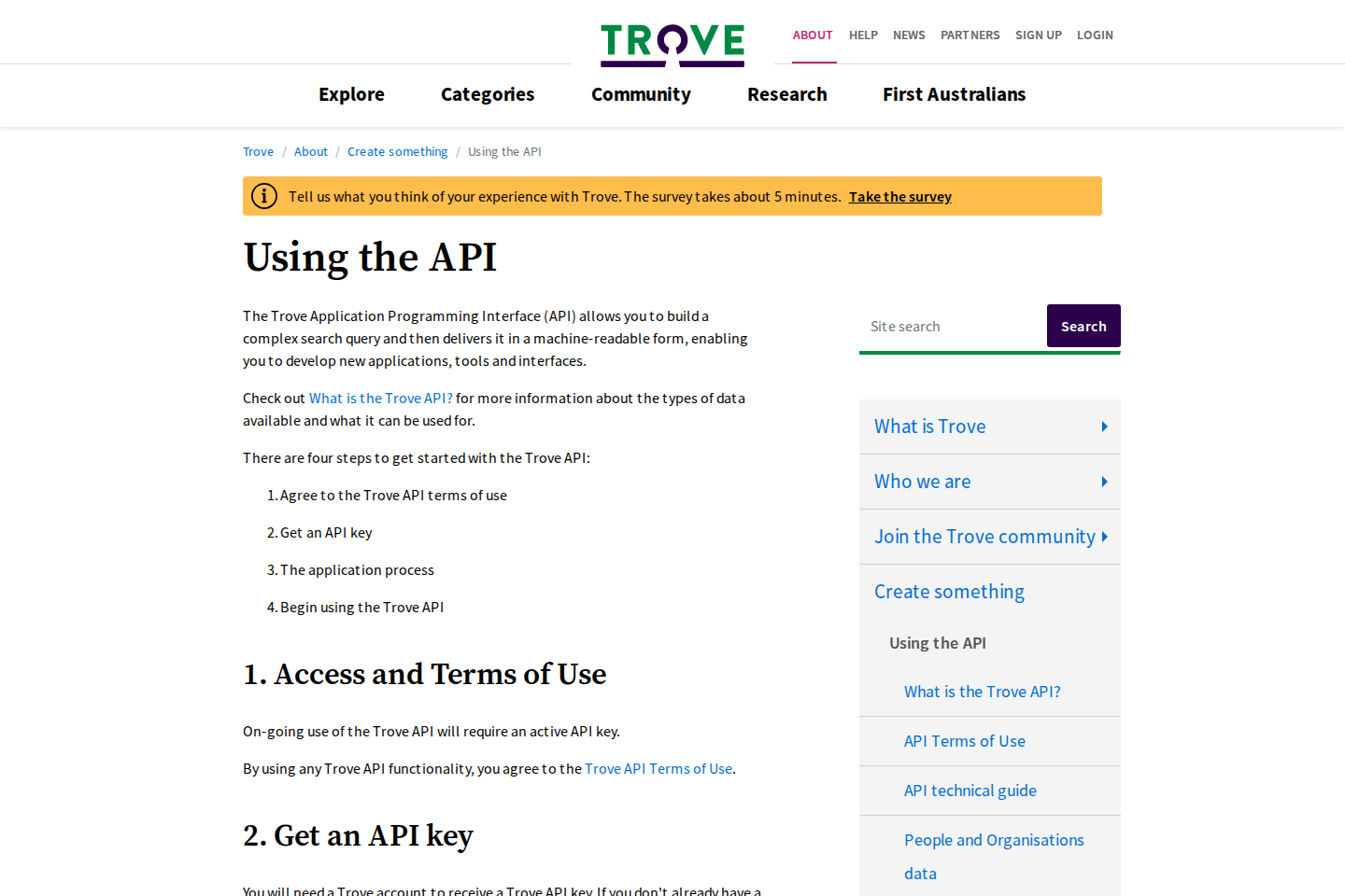 Trove documentation page