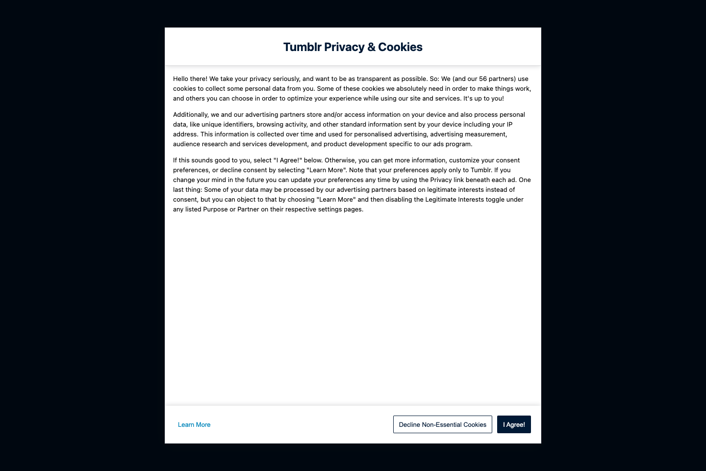 Tumblr documentation page