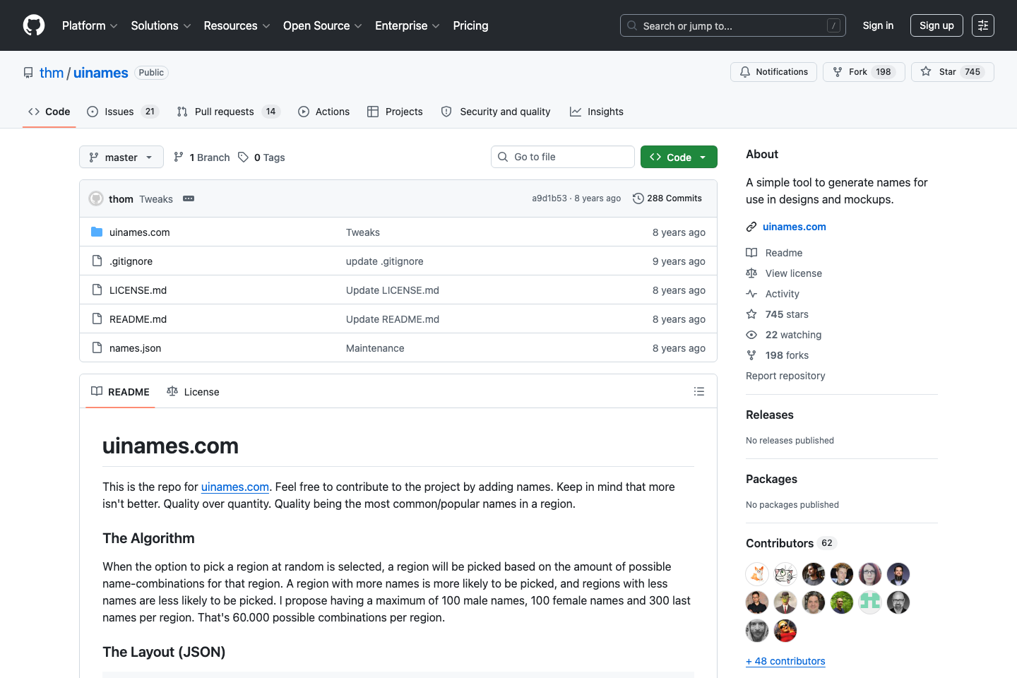 UI Names documentation page