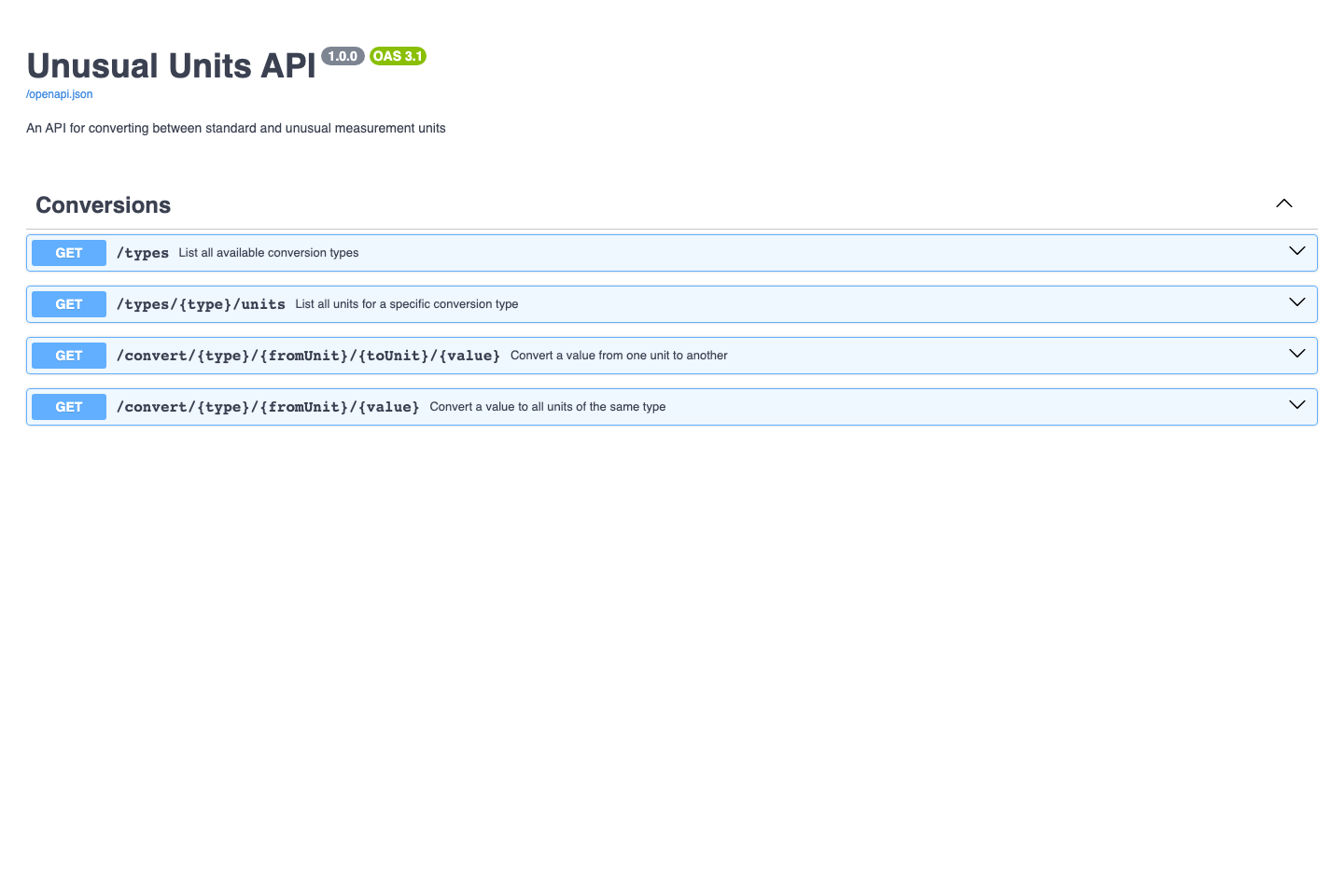 Unusual Units Converter documentation page