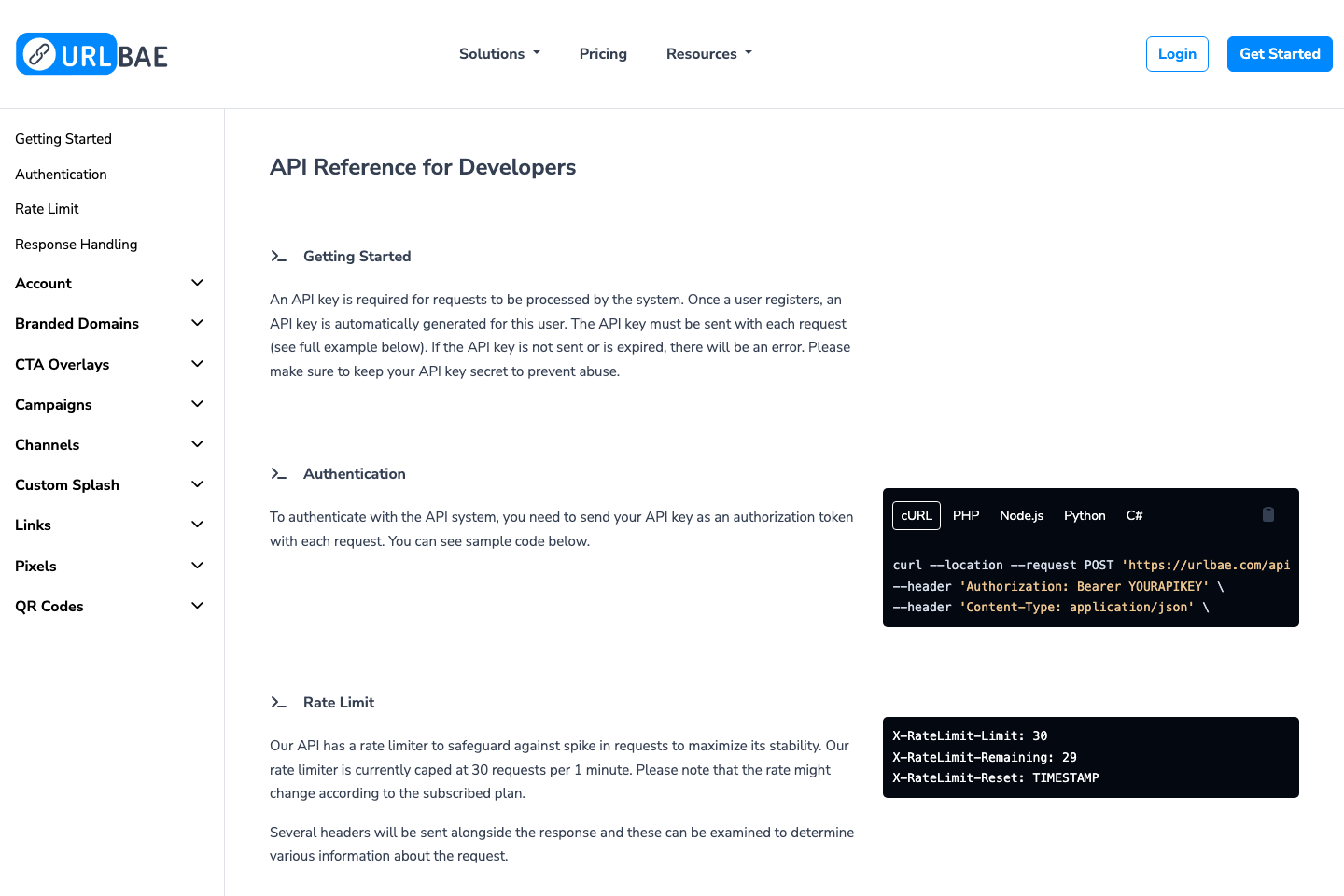 UrlBae documentation page