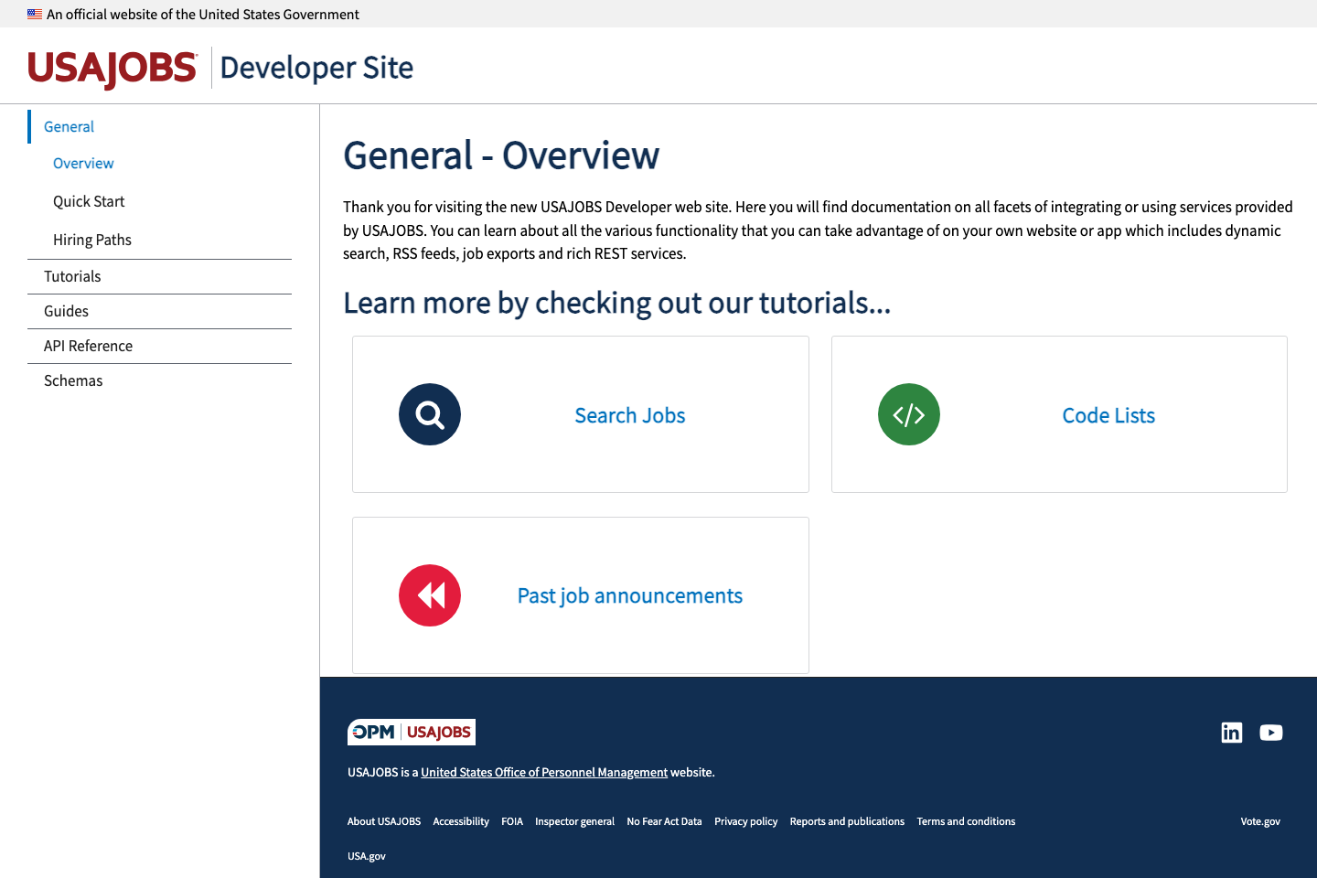 USAJOBS documentation page