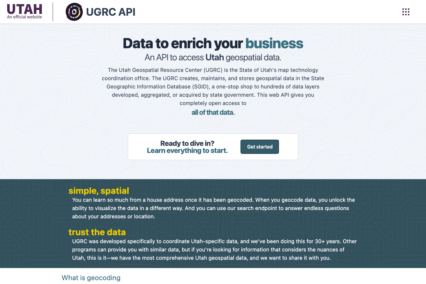 Utah AGRC documentation page