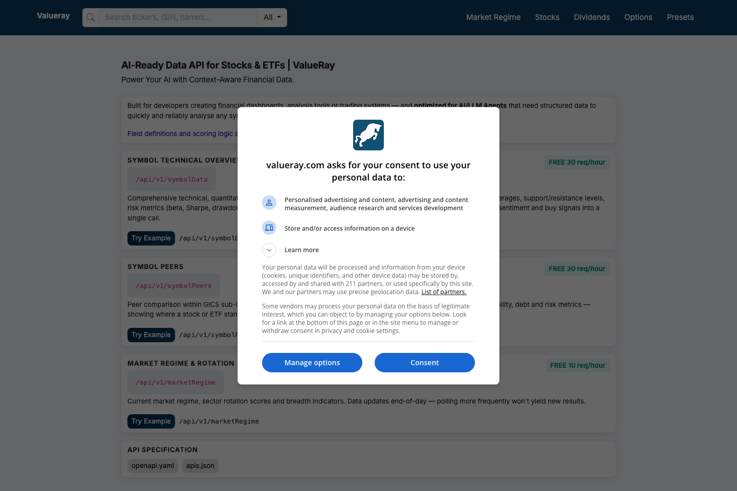ValueRay documentation page