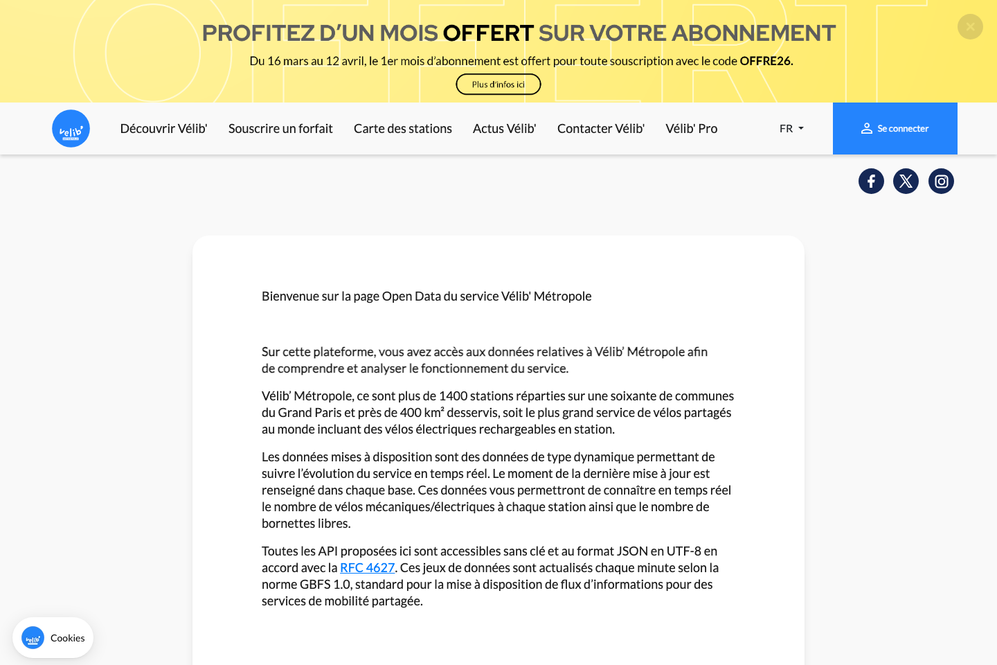 Velib metropolis, Paris, France documentation page