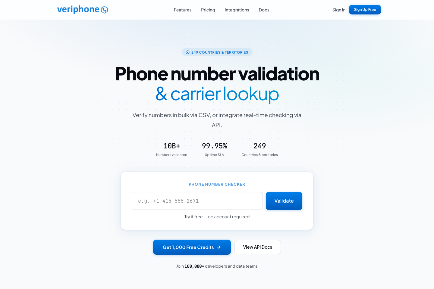 Veriphone documentation page