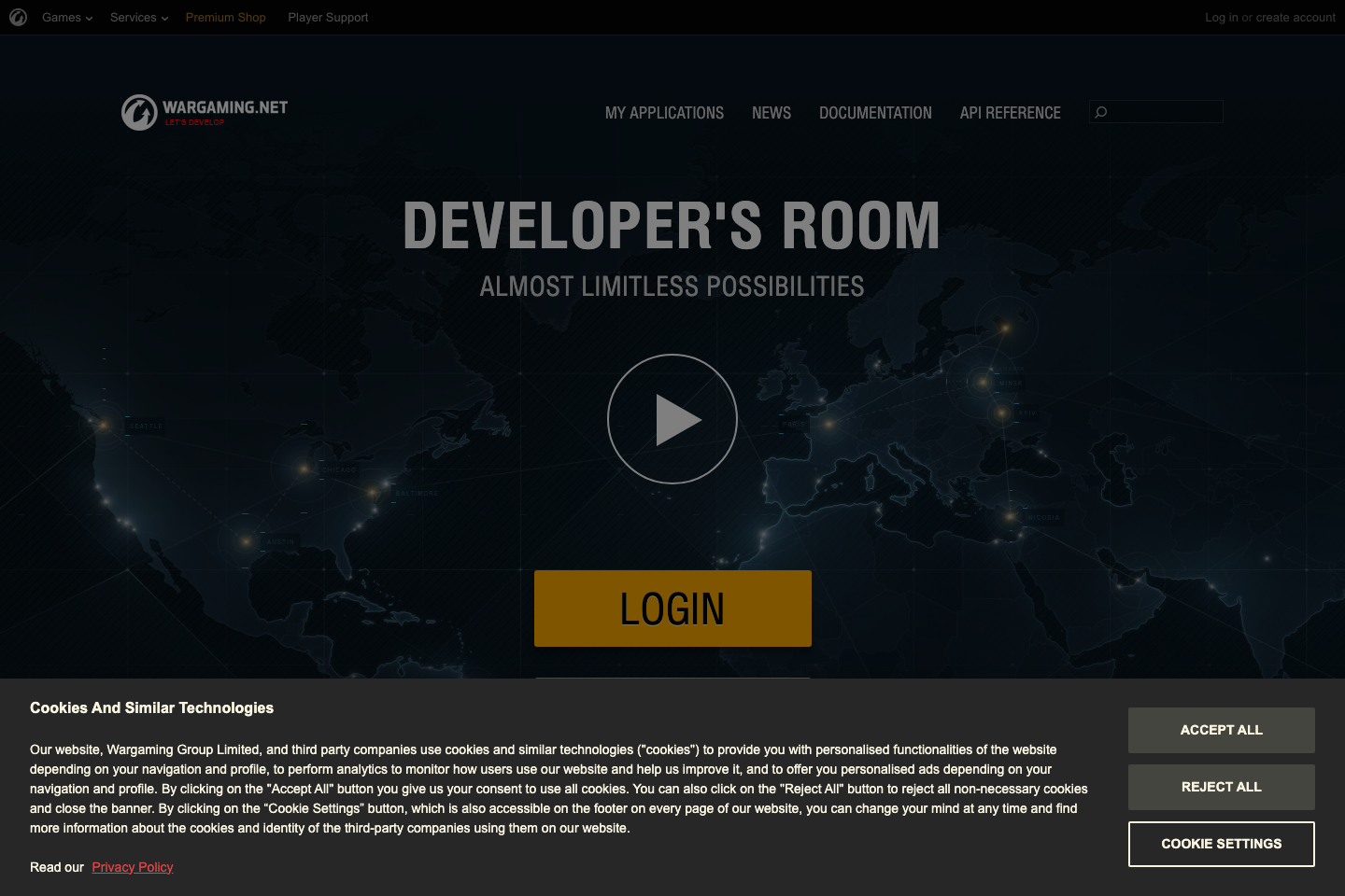 Wargaming.net documentation page