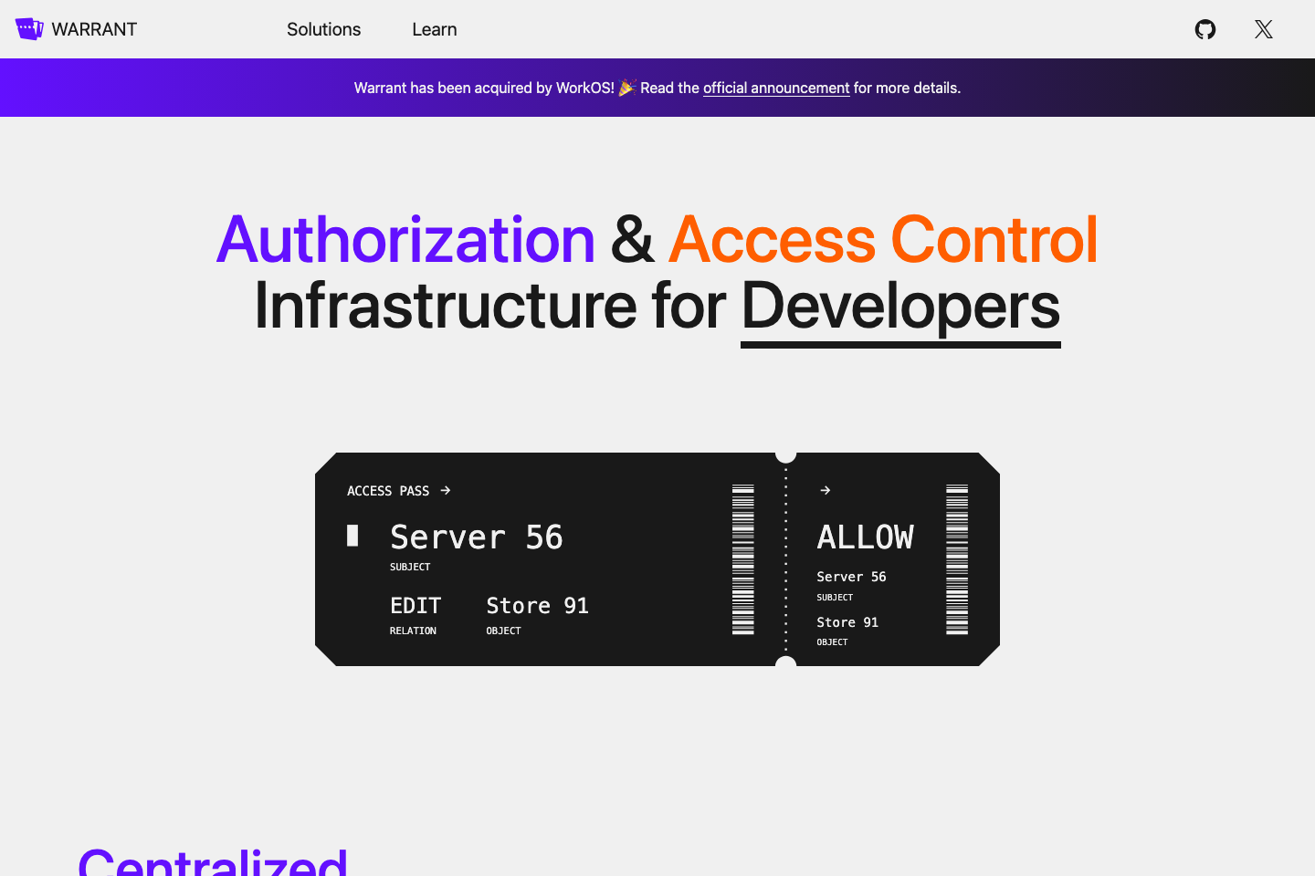 Warrant documentation page