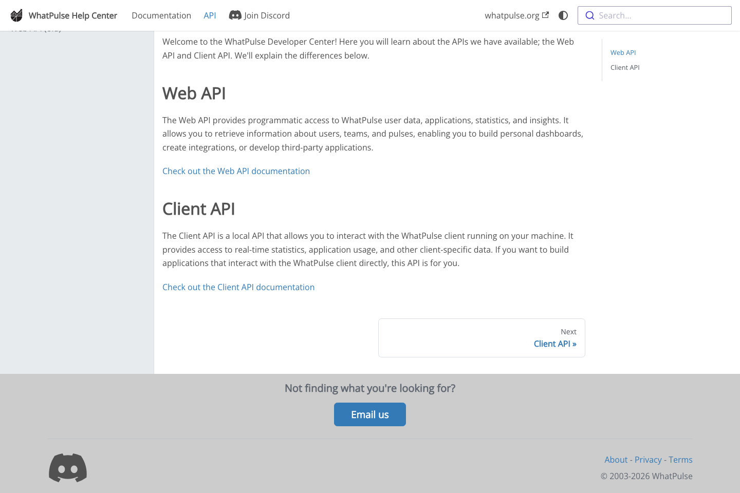 WhatPulse documentation page