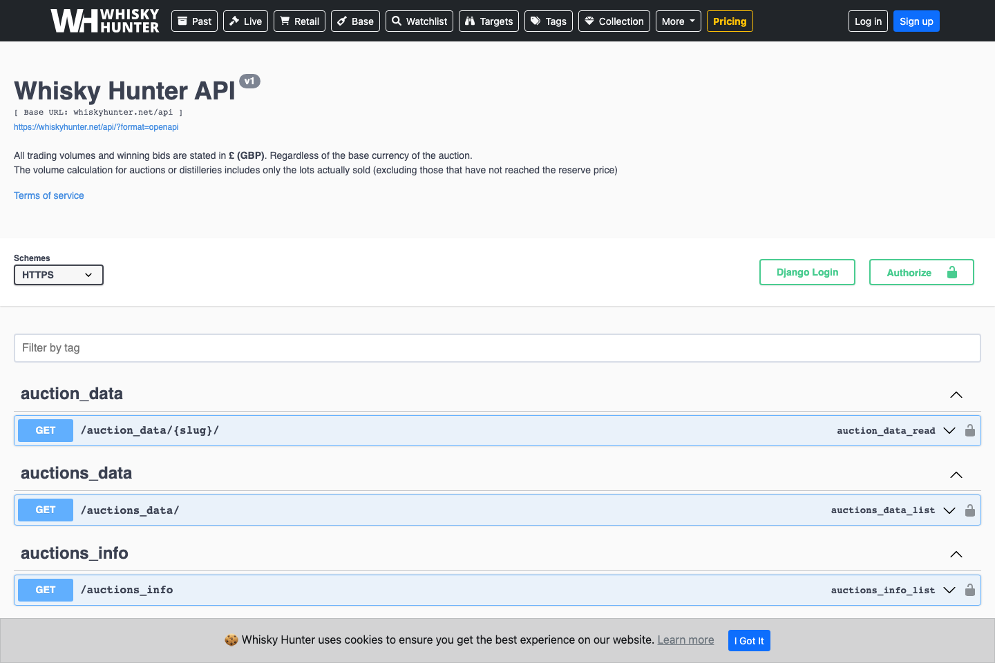 Whisky Hunter documentation page