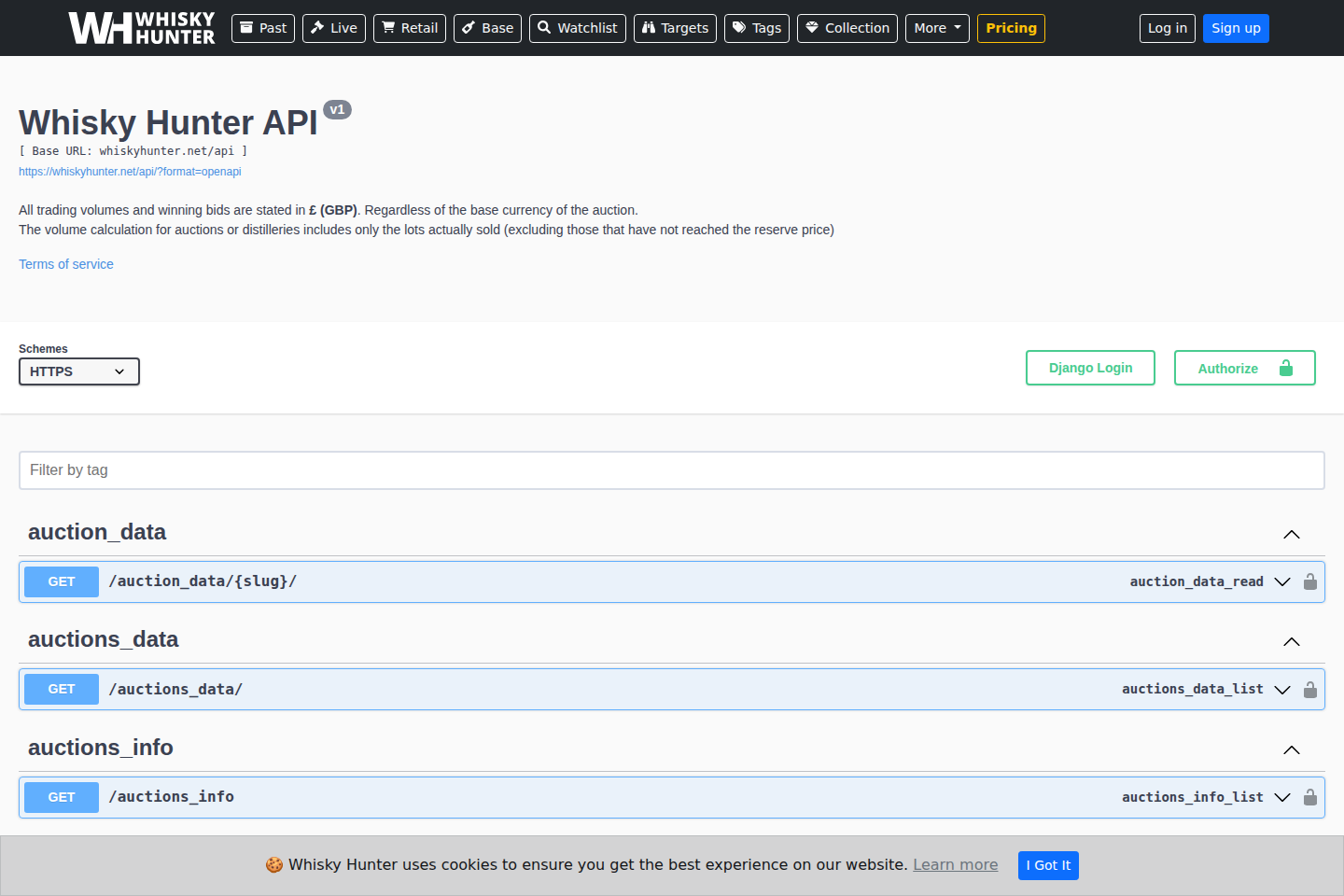 WhiskyHunter documentation page