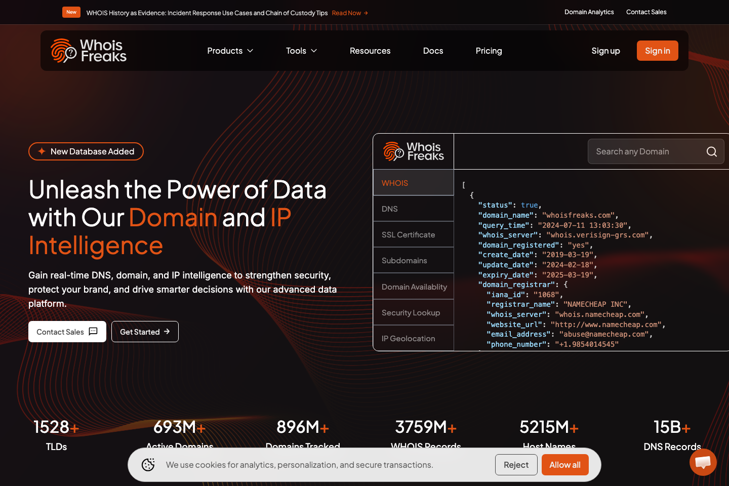 Whoisfreaks documentation page