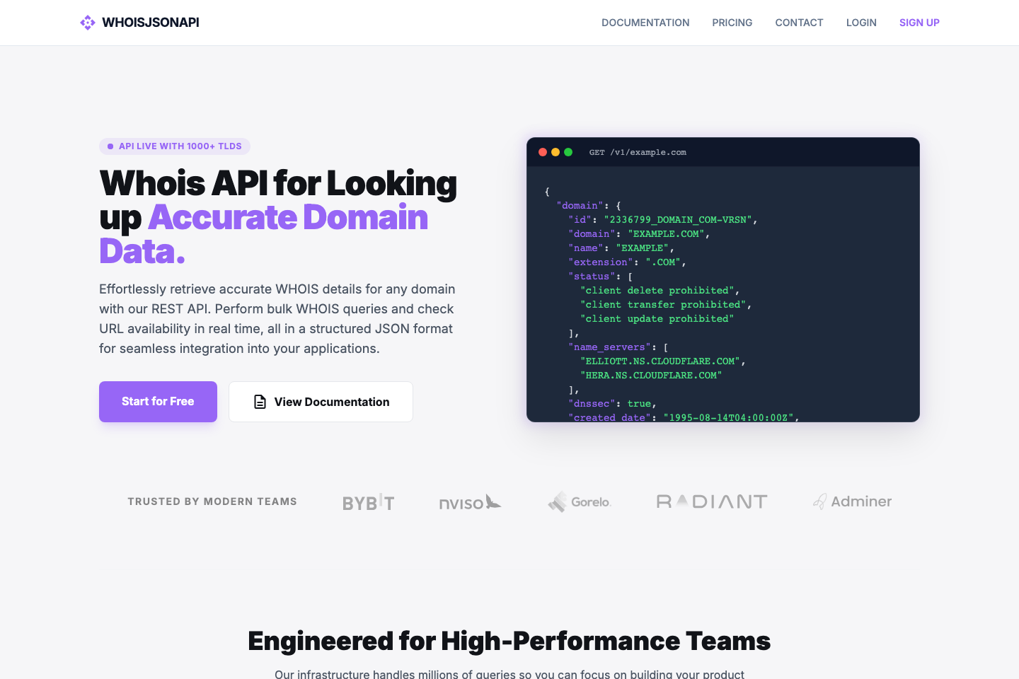 WhoisJSONApi documentation page
