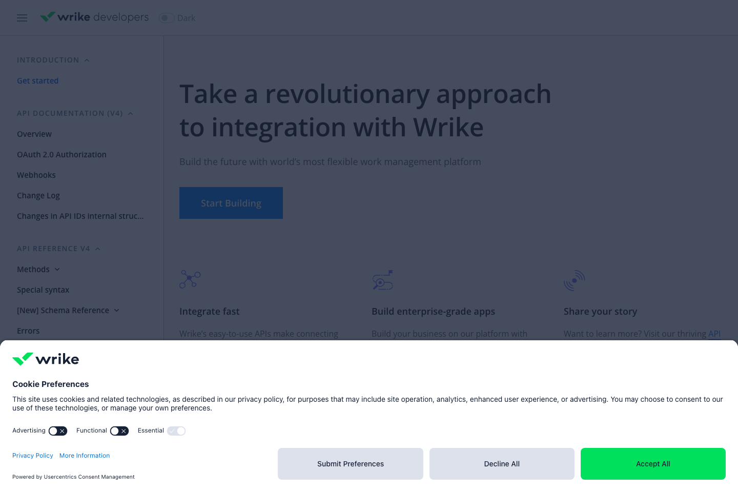 Wrike documentation page
