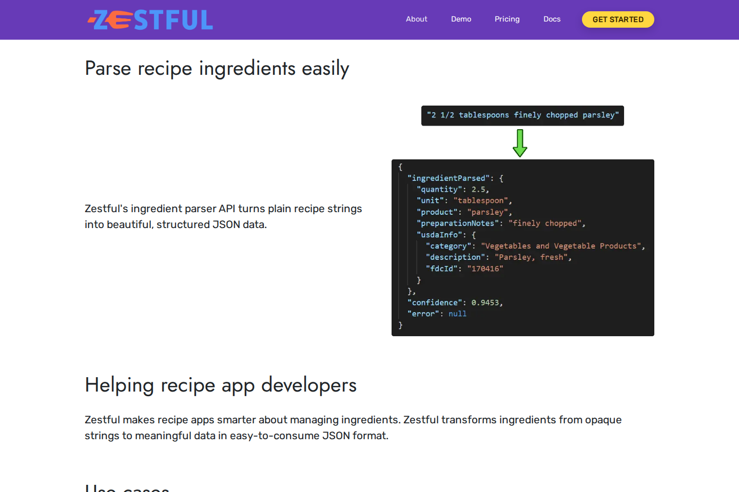 Zestful documentation page