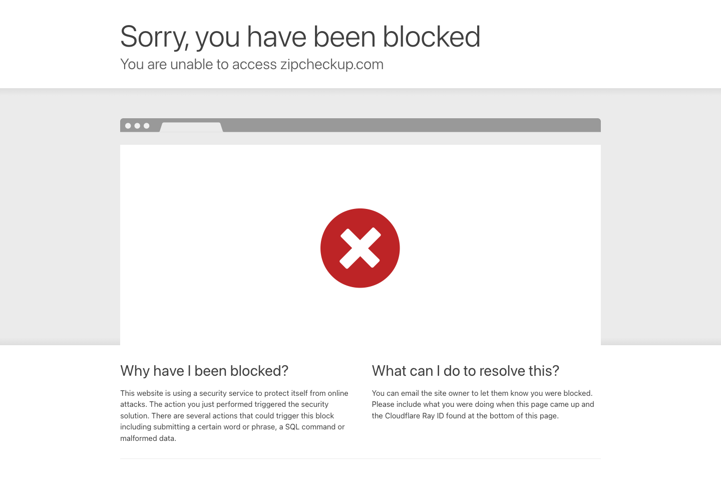 ZipCheckup documentation page